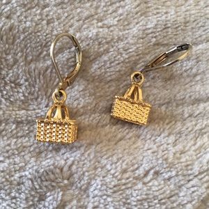 Gold Longaberger Basket Earrings